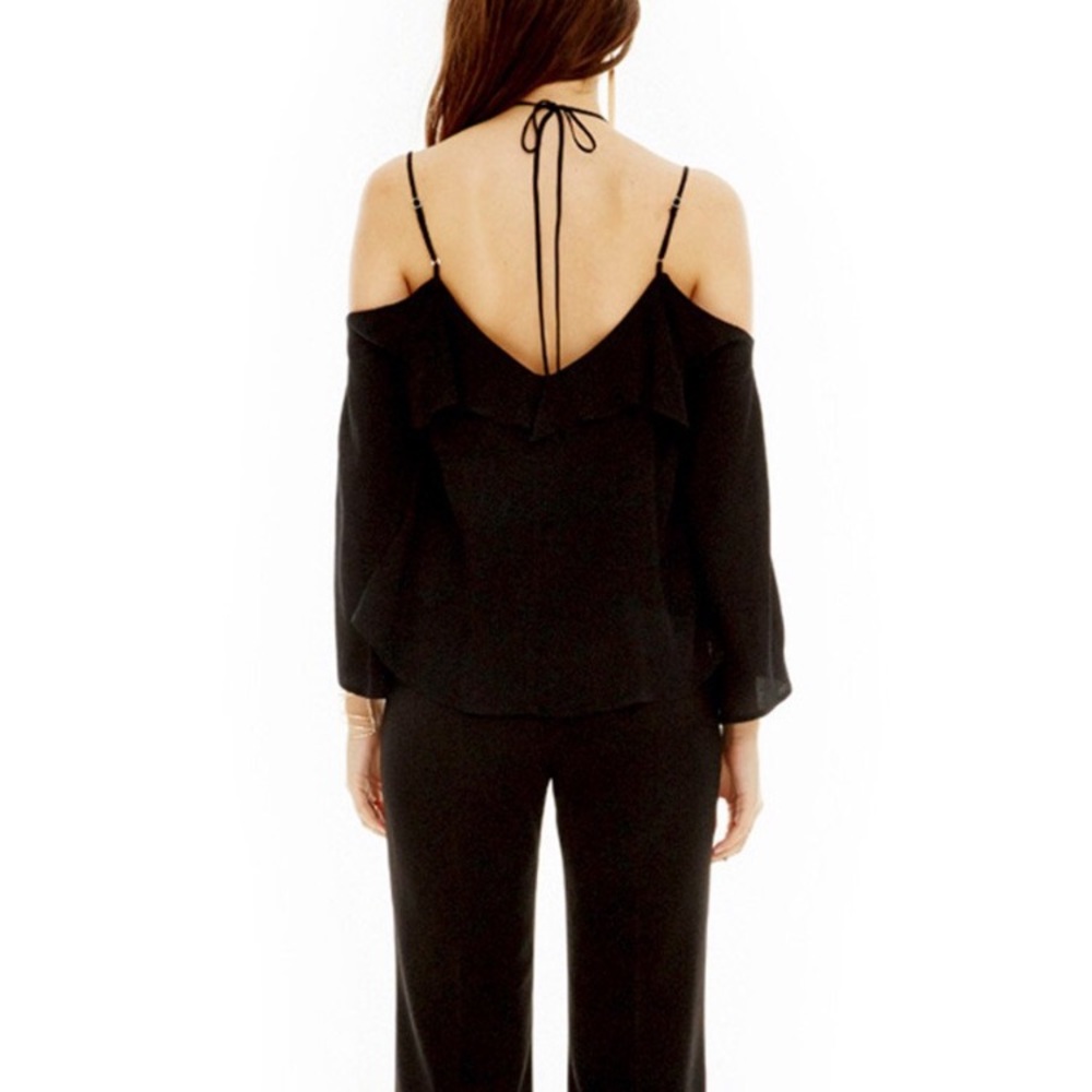 ASTR | Black Bell Sleeve Shoulder Cutout Halter Blouse - Picture 4 of 4